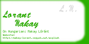 lorant makay business card